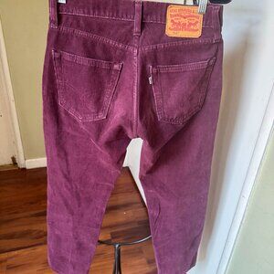 LEVIS 511 CORDUROY JEANS SIZE 28  MAROON COLOR